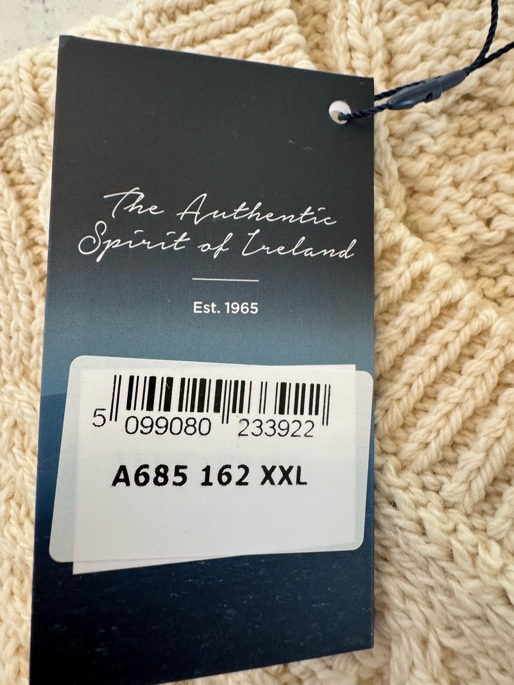 ARAN Women's Merino Wool A-Line Fit Cardigan Sweater Size XXL off-white Ireland - Picture 6 of 15